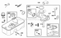 Fueltank Carburetor Assy Diagram and Parts List for 096902-0106-99  Briggs and Stratton Engine